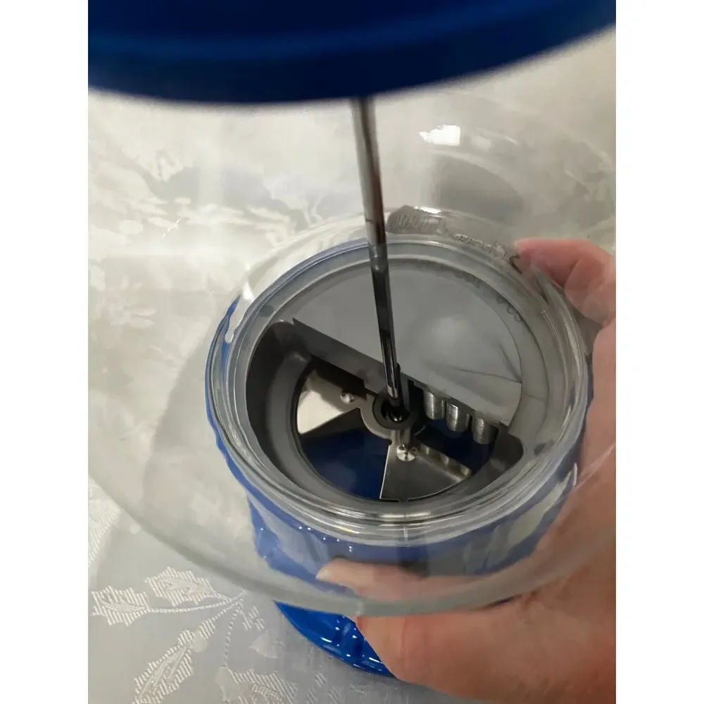 Vintage Candy Gumball Machine Glass Globe Blue Metal Counter Dispenser 12